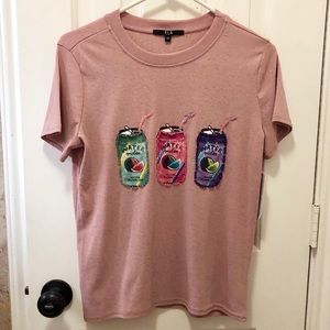 Glittery Pink Top with Beaded Design